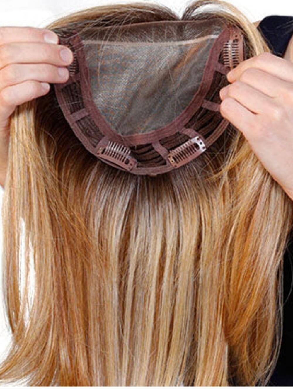 Belle Tress Lace Front Mono Top Wave Topper NEW IN BOX Brown Sugar Sweet Cream